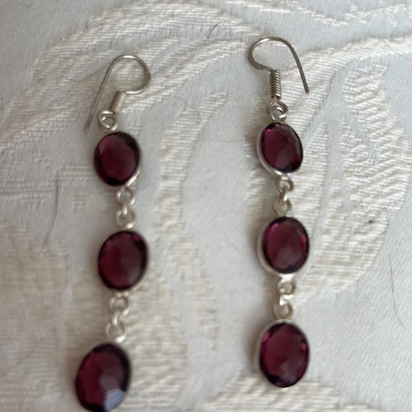 Handmade! Genuine amethyst light color in a 3 stone 925 silver - Picture 2 of 5